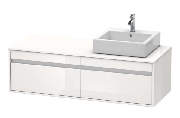 DURAVIT - Ketho Umyvadlová skříňka 43x140x55 cm, pravá, 2 zásuvky, lesklá bílá KT6697R2222