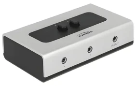 Delock jack 3.5 mm 2 port šedočerná / Přepínač / ruční / obousměrný (87699)