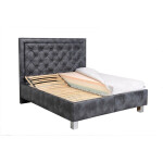 Čalouněná postel Elizabeth 180x200, tmavě šedá, včetně matrace