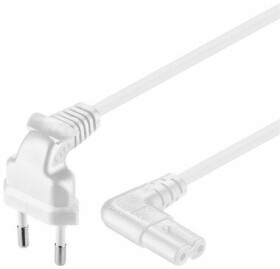 PremiumCord Kabel síťový 230V k magnetofonu se zahnutými konektory 3m bílá (kpspm3-90w)