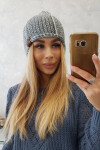 Fleecová čepice Zoja K306 šedá+modrá UNI