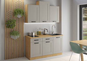 Kuchyňská linka 150 cm Luna 1 Barva korpusu: Dub artisan, Barva dvířek: Clay Grey
