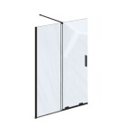RAVAK - Roll Sprchová stěna Walk-In 100x195 cm, černá/čiré sklo X9WVA0300Z1