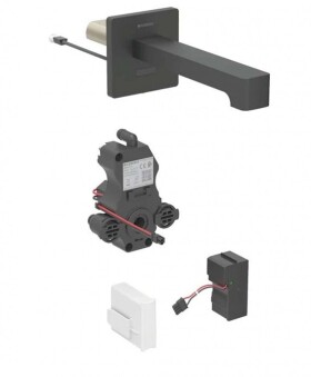 GEBERIT - Brenta Elektronický umyvadlový ventil pod omítku, síťové napájení, easy to clean, matná černá 116.291.14.1
