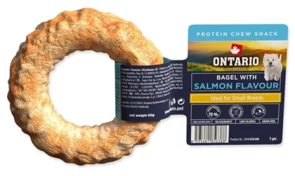 Ontario Protein losos / Žvýkací bagel / 8,9 cm / 1 ks (214-856388)