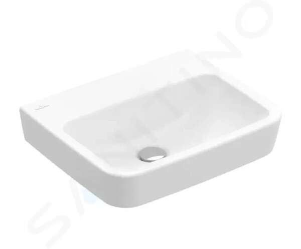 VILLEROY & BOCH - O.novo Umývátko 500x370 mm, bez přepadu, bez otvoru pro baterii, CeramicPlus, alpská bílá 434453R1