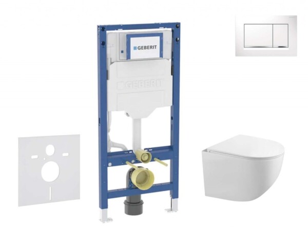 GEBERIT - Duofix Set předstěnové instalace, klozetu Gaia a sedátka softclose, tlačítko Sigma30, bílá/chrom SANI11CA3119B