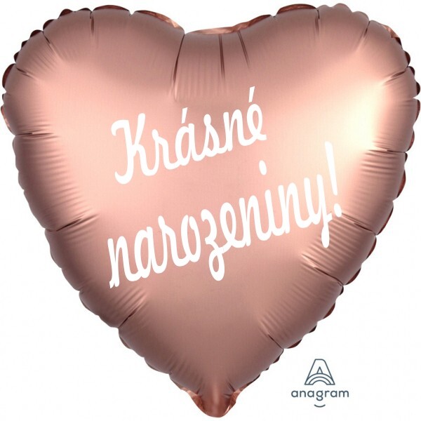 Balónek fóliový růžovo zlaté srdíčko Krásné narozeniny! Balonky.cz Balónek fóliový růžovo zlaté srdíčko Krásné narozeniny! Balonky.cz