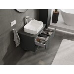 MEXEN/S - Orio koupelnová skříňka pod umyvadlo 70 cm s deskou, 2 zásuvky, grafit mat 91A10-07047-2-BFFC66