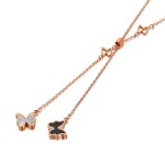 Ocelový náhrdelník Amelia Gold - chirurgická ocel, motýl, Zlatá 40 cm + 5 cm (prodloužení)