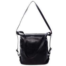 Kožená dámská kabelka batoh Charlotte, černá