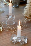 Chic Antique Svícen Bow Clear, čirá barva, sklo