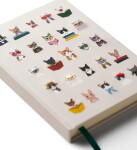 Rifle Paper Co. Vyšívaný linkovaný deník Cats, béžová barva, papír