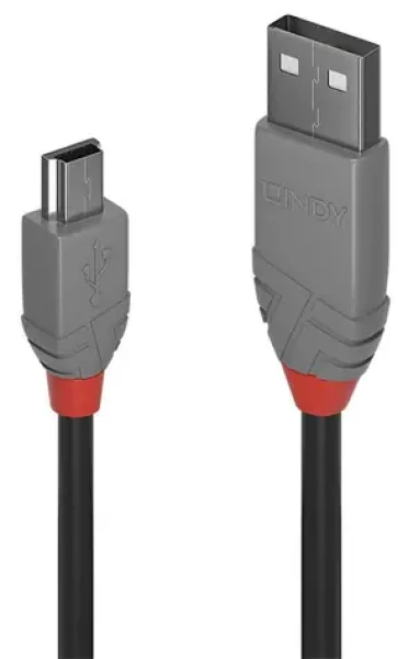 Lindy USB 2.0 A-Mini-B 1m černá / Kabel / USB-A - Mini-USB B / 480 Mbit/s (36722)