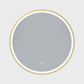 Erga Olivia, kulaté LED zrcadlo 80cm, zlatý kovový rám, 1840 lm, 6500K, přední osvětlení, ERG-V01-202-8080-GD