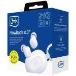 3mk FlowBuds bílá / Bezdrátová sluchátka s mikrofonem / Bluetooth 6.0 / nabíjecí pouzdro (5903108744720)