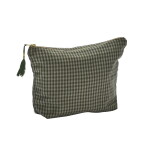 MADAM STOLTZ Kosmetická taštička Checked Cotton, zelená barva, textil