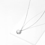 Náhrdelník s pravou perlou a zirkony Agathe - stříbro 925/1000, Stříbrná 39 cm + 5 cm (prodloužení) Bílá