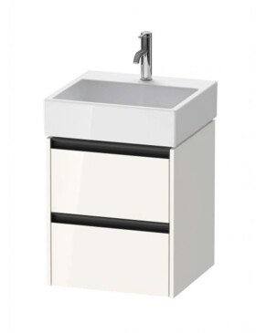 DURAVIT - Ketho.2 Umyvadlová skříňka 55x48x46 cm, 2 zásuvky, lesklá bílá K25274022220000