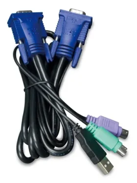 Planet KVM-KC1 / KVM kabel / 1,8 m / USB-PS/2 převodník / pro KVM řady 210 (KVM-KC1-1.8)