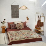 MADAM STOLTZ Bavlněná taška Rust, hnědá barva, textil