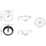 INVENA - Umyvadlo na desku AJTRA 50 cm, oval CE-29-001-W