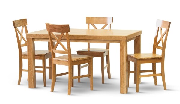 STIMA Jídelní set Teo-Oak (dub) VARIANTA PROVEDENÍ: (d/š/v) 120 x 80 x 77cm + rozklad 40 cm + 6 židlí