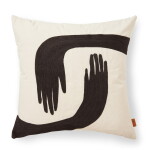 Ferm Living Bavlněný povlak na polštář Pose Embroidered 50 × 50 cm, béžová barva, hnědá barva, textil