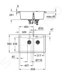 GROHE - Dřezy Kompozitní dřez K700 s odtokem, 838x559 mm, granitová šedá 31657AT0