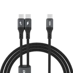Dudao Datový kabel L3F 2v1 / USB-C / USB-C / 100W / 1.2 m / černá (181546)