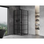 MEXEN/S - Mist-B sprchový kout dveře křídlové levá 80 x 80, černá kratka, černá 8A2T-080-080-70-77-L