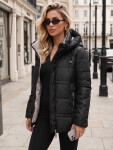 Dámská zimní prošívaná bunda s kapucí, černá, FashionStreet TY5950 XL