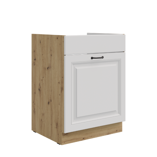Spodní skříňka pod dřez Stilo 60 ZL 1S BB - Premium Box Barva korpusu: Dub artisan, Barva dvířek: Bílá