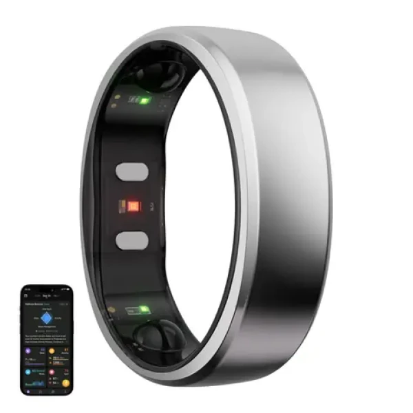 RingConn Gen 2 Smart Ring vel. 14 stříbrná / chytrý prsten / titan / BT 5.0 / IP68 (123031401)