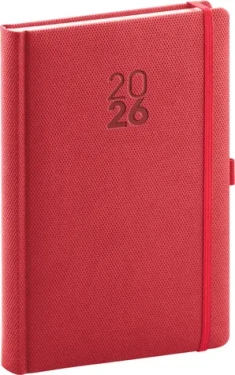 NOTIQUE Denní diář Diamante 2026 červený / 15 x 21 cm (PGD-DA5DI-6072)