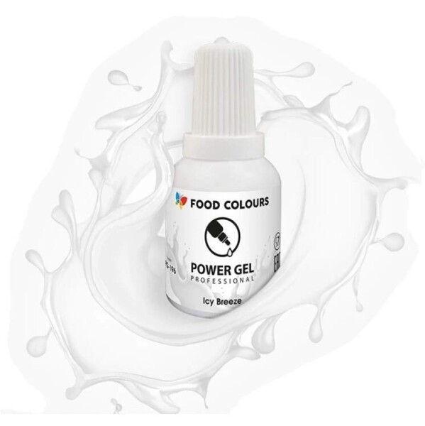 Food Colours Gelová barva PowerGel Icy Breeze Bílá 20g