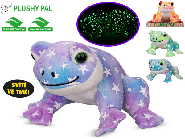 Plyšová žába Plushy Pal 12 cm svítící ve tmě - mix barev