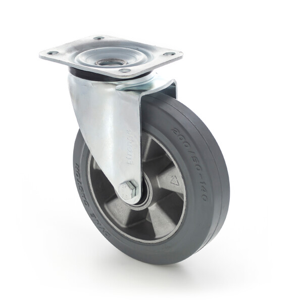 Strongo Hliníkové kolečko s šedou gumovou obručí 160 mm, otočné 5034