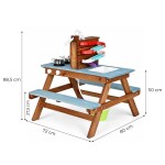 Dětská dřevěná zahradní kuchyňka s kohoutkem a 16 kusy příslušenství