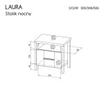 Noční stolek Laura LAU3 Barva korpusu: Antracitová