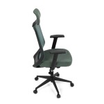 Židle kancelářská, zelená MESH síťovina, zelená látka, plastový kříž, synchronní mechanismus, kolečka pro tvrdé povrchy
