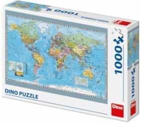 Mapa světa politická: puzzle 1000 dílků - Dino