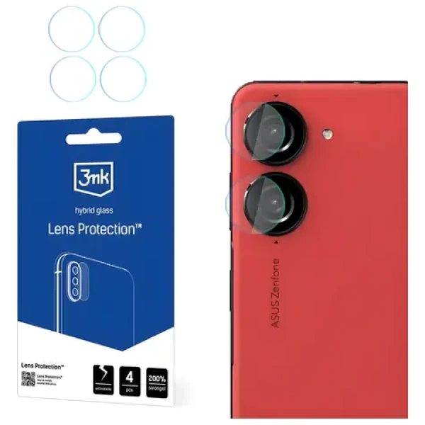 3mk Lens Protection / Sklo na fotoaparát / Asus Zenfone 10 / hybridní sklo / 4 ks