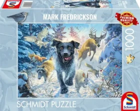 SCHMIDT Puzzle Psí láska: Černý labrador ve sněhu