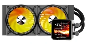 DarkFlash DE240 černá / AiO chladič CPU / 2x 120 mm / ARGB podsvícení / 800-2000 RPM / 36 dB / Intel + AMD (DE240 Black)