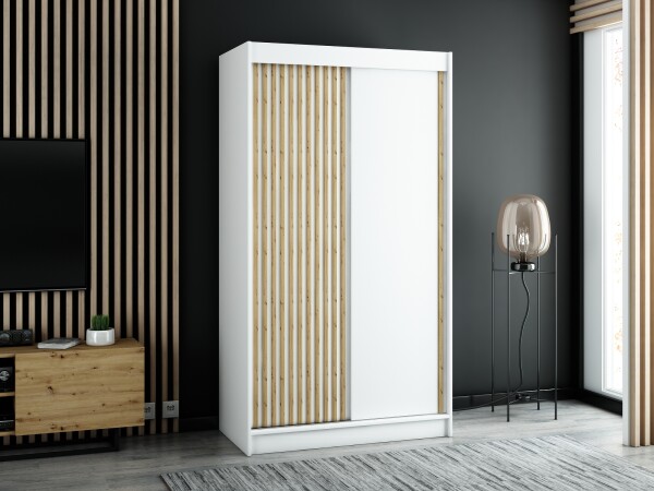 Šatní skříň Abi Lamelo Barva korpusu: Bílá, Rozměry: 120 cm
