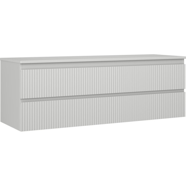 MEXEN/S - Rivel koupelnová skříňka pod umyvadlo 140 cm s deskou, 2 zásuvky, reliéf , šedá mat 91A20-14047-2-BFFC62