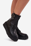 Dámské botky na platformě s ozdobným detailem zateplené černé Lyrana 39