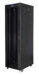 Lanberg Rack 42U černá / Stojanový rozvaděč / 19" / 600x1000 mm / Flat pack / Skleněné dveře / LCD (FF01-6042-12BL)