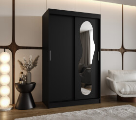 Šatní skříň Abi Ultra Rozměry: 120 cm, Barva korpusu + barva dveří: Černá + Černá